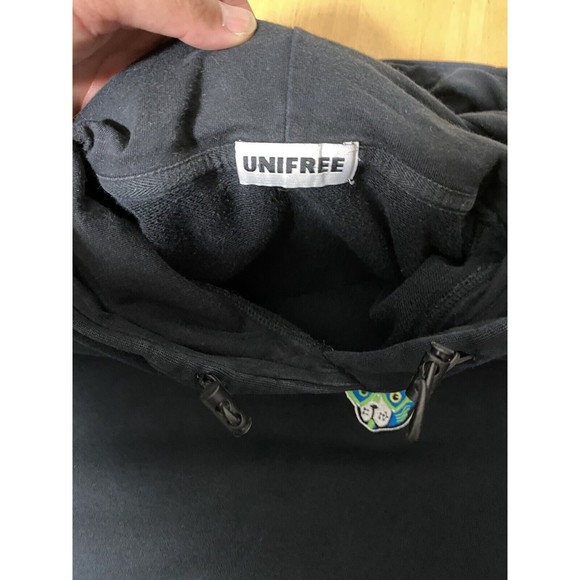 UniFree All Black Hooded Ears Anime Style Cosplay SZ L 25pit2pit (runs Big) - Picture 5 of 9
